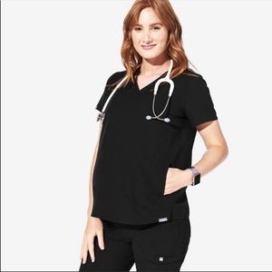 Medium Figs maternity scrub top black
